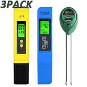 TIFOR PH Meter,TDS PPM Meter,Soil PH Tester, PH/EC Digital Kit,3 Pack