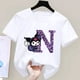 thumbnail image 1 of Kuromi-Camiseta de manga corta para niños, A-Z con letras de Anime Sanrio, ropa suave con corazón femenino, regalo de cumpleaños Kawaii, 1 of 7