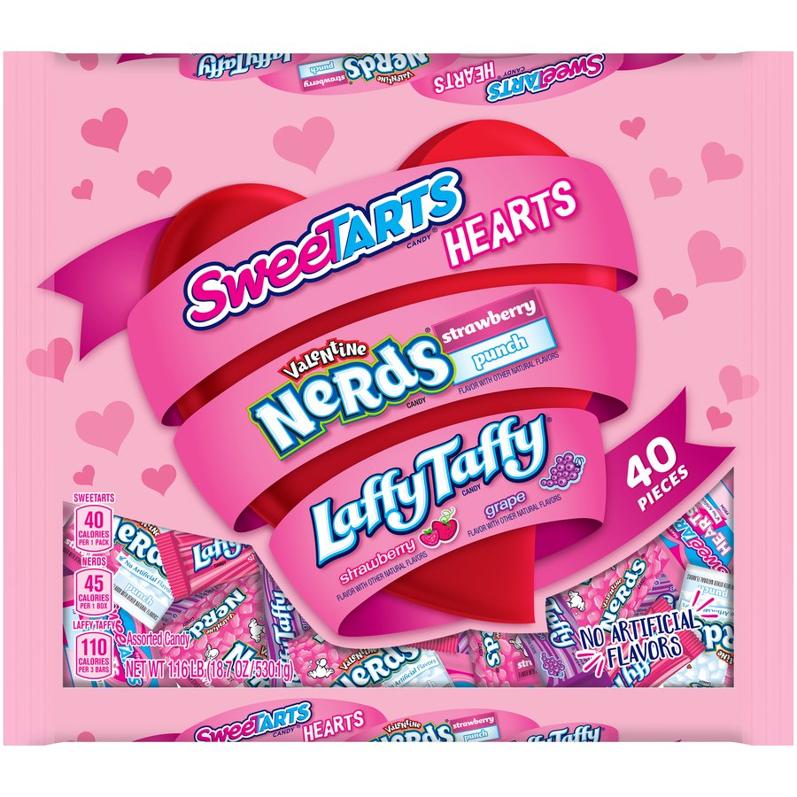 SweeTARTS, Nerds, & Laffy Taffy Valentine's Candy Mix, 18.7 oz, 40