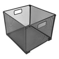 thumbnail image 2 of Soporte para canasta de archivos plegable de gran capacidad con malla de hierro para almacenamiento de archivos de escritorio para libros y revistas, 2 of 9