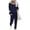 Striped Navy, variant on PRETTYGARDEN Women Fall 2 Piece Lounge Outfit Long Sleeve Tops High Waisted Jogger Pants Set Spring Travel Clothes Tracksuit