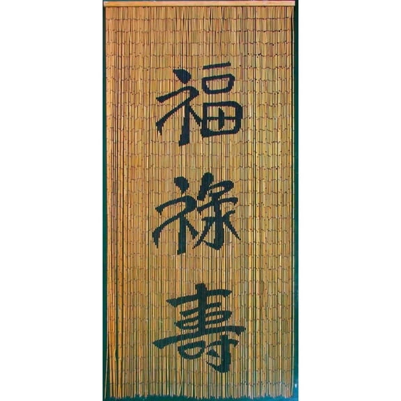 Vauluxe Happiness Prosperity Longevity Sheer Beaded Curtains, 36 x 79 Inches 125 Strands