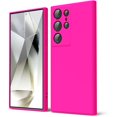 thumbnail image 1 of wonima44 for Samsung Galaxy S24 Ultra Phone Case Liquid Silicone, Neon Bright Solid Color, Thin Slim Soft Rubber Gel Matte TPU Plain Simple Cover for Women Girl Cute, Hot Pink Fuchsia, 1 of 1