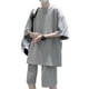 thumbnail image 2 of Conjunto de camiseta de 2 piezas para hombre, manga corta, pantalones cortos hasta la rodilla, conjunto de ropa informal de verano, 2 of 8