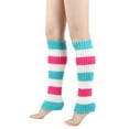 thumbnail image 1 of Nvzi 2 pares de calentadores de piernas para mujer, calentadores de piernas tejidos con puños elásticos antideslizantes, moda Y2K para fiestas, deportes, yoga, ballet, baile, color B, 1 of 2