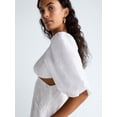 thumbnail image 3 of Scoop Women's Eyelet Cutout Cotton Midi Dress, Sizes 0-18, 3 of 4