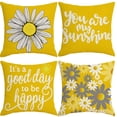 thumbnail image 4 of Hongan decorative throw pillow set, 18" x 18", 4 pieces, yellow, 4 of 7
