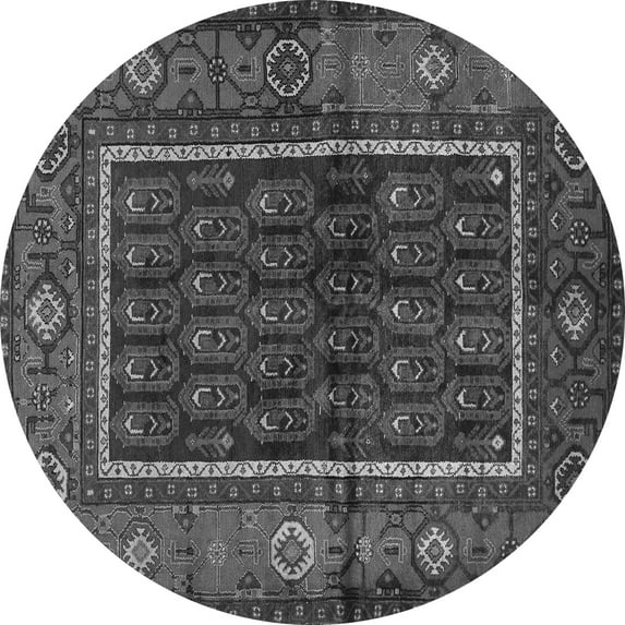 Ahgly Company Indoor Round Persian Gray Traditional Area Rugs, 4' Round