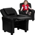 thumbnail image 5 of HBCY Creations Kid's Recliner - Black Faux Leather Upholstery - Integrated Cupholder - Padded Headrest - Safety Recline Feature, 5 of 15