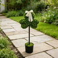thumbnail image 5 of Eespoir 31" Artificial Shamrock Topiary, Faux Clover Topiary Outdoor, St Patrick's Day Decorations Clover Topiary for Indoor, Porch, 5 of 6