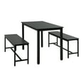 thumbnail image 6 of Naomi Home Paola Dining Table Set with 2 Benches, 3-Piece Kitchen Dining Set for 4, Black, 6 of 15