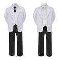 thumbnail image 2 of 7pc Boy Formal Necktie Black White Suit Set Satin Necktie & Vest Baby Sm-20 Teen, 2 of 3