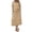 #0384-Khaki, variant on Womens Two Piece Sets Peter Pan Collar Short Sleeve Top High Waist Skirt Midi Skirts Outfits Casual Boho Style Gift