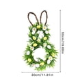 thumbnail image 3 of PpgejGEK Easter Bunny Shaped Wreath 19.68x11.81 Inches Green Plastic Door Hanging with Bow and Bunny Ear for Spring Holiday Decoration Indoor Outdoor Display, 3 of 8