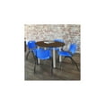 thumbnail image 2 of Regency Kee 48" Round Breakroom Table- Neo Walnut/ Chrome & 4 'M' Stack Chairs- Blue, 2 of 8