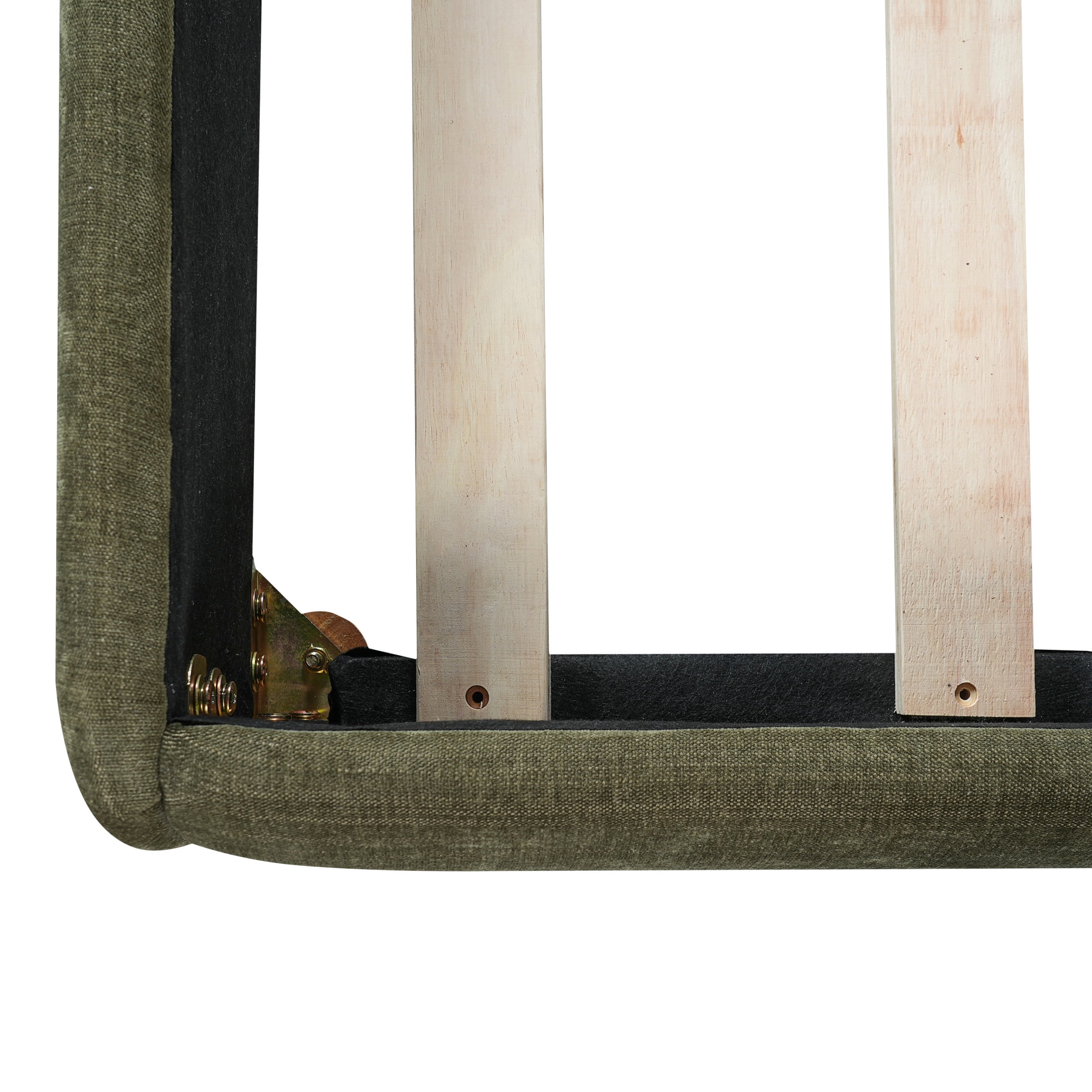 Christopher Knight Home California King Upholstered Bed Frame with Removable Pillow Headboard, Olive Green