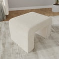 thumbnail image 6 of LeisureMod 26" Bench Upholstered in Velvet Boucle with Curved Waterfall Design Padded Foam Seat for Living Room, Entryway, Bedroom Vint Collection, 6 of 10