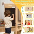 thumbnail image 4 of Torre para Niños, 3 en 1 Taburete de Cocina para Niños, Plegable Torre de Aprendizaje Montessori de Madera con Pizarra De Tiza Y Actividades Montessori, Red De Seguridad, Altura Ajustable, 4 of 7