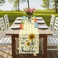 thumbnail image 4 of Table Runners 70 Inches Long Dress Scarves, Sunflowers Farmhouse Coffee/Dining/Kitchen Table Decor, Holiday Table Runner, Spring Summer Bees Floral Yellow Plaid 13x70 Inch, 4 of 9