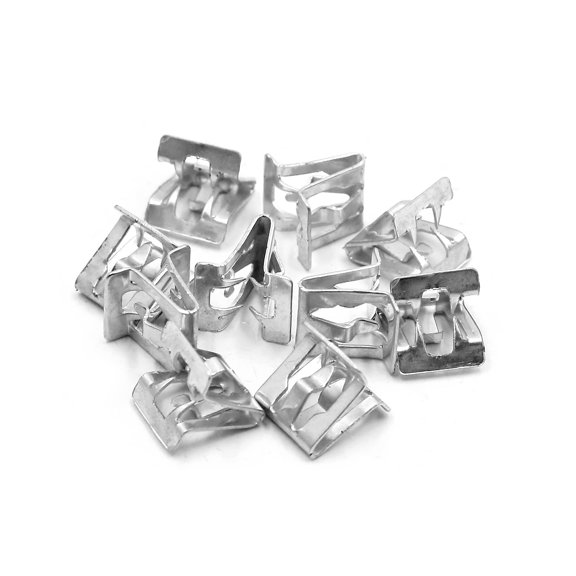 Unique Bargains 10Pcs 8mm Hole Metal Rivets Car Interior Dashboard Panel Trim Clips Silver Tone