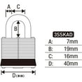 thumbnail image 2 of Master Lock Padlock, Laminated Stainless Steel Lock, 1-9/16 in. Wide, 3SSKAD, 2 of 5