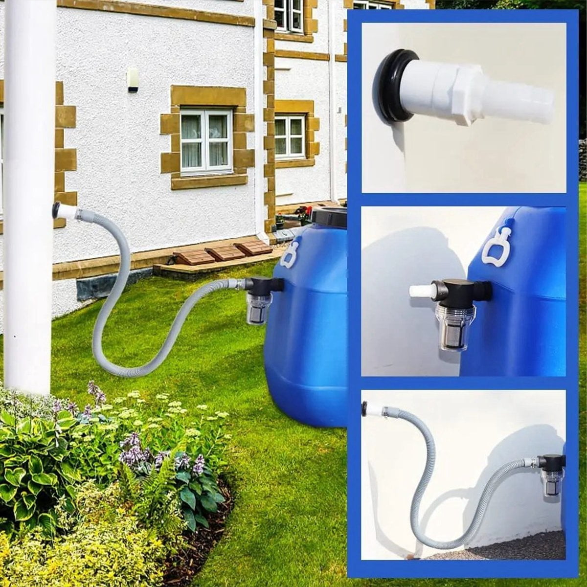 Rain Catcher Rain Diverter Rainwater Collection System 1 Set 110mm Flex Hose Sealing Rubber Ring