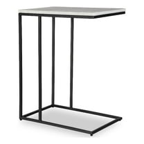 Bowery Hill Contemporary 23"H x 18"W x 12"D Accent Marble Table in Black