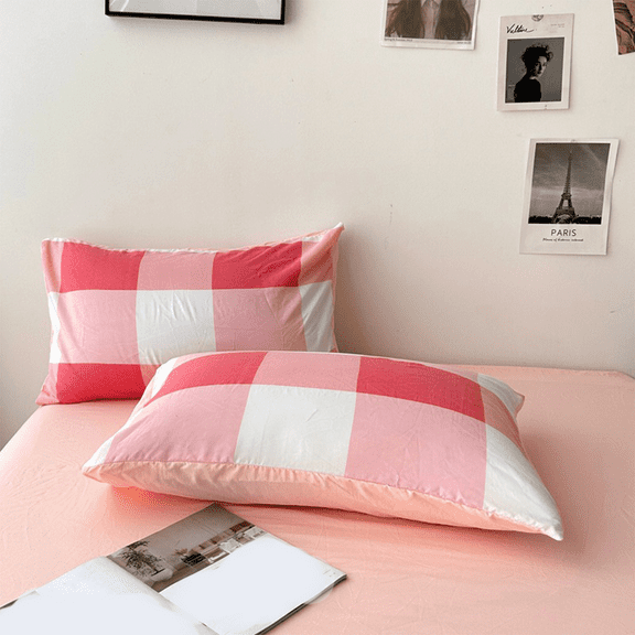 YiBai 2-Piece Cotton Blend Pillowcase Set, Standard/Queen, Adult/Teen (Red)