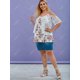 thumbnail image 4 of Talla grande hombro frío bordado de encaje superpuesto blusa floral Rosegal  Blusas Tallas Grandes, 4 of 5
