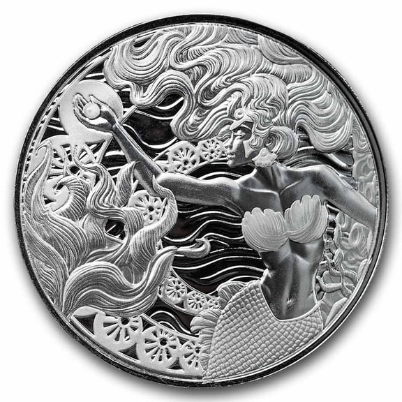 2025 Samoa 1 oz Silver 2 Tala Mermaid & Pearl BU