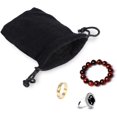 thumbnail image 2 of GFDYREE 2pcs Gift Bags Bulk Small Drawstring Pouch Black Pouch Drawstring Storage Bag Velvet Bag Wedding, 2 of 7