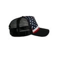 thumbnail image 4 of American Flag Trucker Hat Vintage USA Mesh Snapback Cap for Men Women, Black, 4 of 4