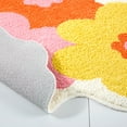 thumbnail image 2 of TOWN & COUNTRY PLAY Blossom Retro Daisy Flower Shaped Bath Mat, Absorbent Tufted Floor Mat, Non-Slip Backing, Machine Washable, Pink/Orange/Yellow, 31.5"x31.5", 2 of 10