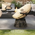 thumbnail image 5 of 360-Degree Swivel Papasan Chair with Side Tray, Oversized Round Chair for Patio, Indoor, and Outdoor Use, Beige, 5 of 6