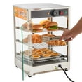 thumbnail image 1 of KFFKFF 3-Tier Commercial Food Warmer Display, 800W Food Display Warmer with LED Light, Adjustable Shelf and Stainless Steel Frame, 86℉~185℉ Air Heating, 60L, 1 of 9