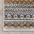 thumbnail image 5 of Well Woven Custom Size Runner - Choose Your Length - Sahille Grey & Golden Rust Tribal Geo Stripes 31 Inches Wide x 17 Feet Long Runner (31" x 17' Runner) Rug, 5 of 6