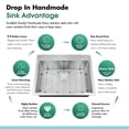 thumbnail image 5 of 28-Inch Nano-Coated Drop-in 304 Stainless Steel Kitchen Sink Single Bowl with Colander, Drying Rack and Strainer, 5 of 10