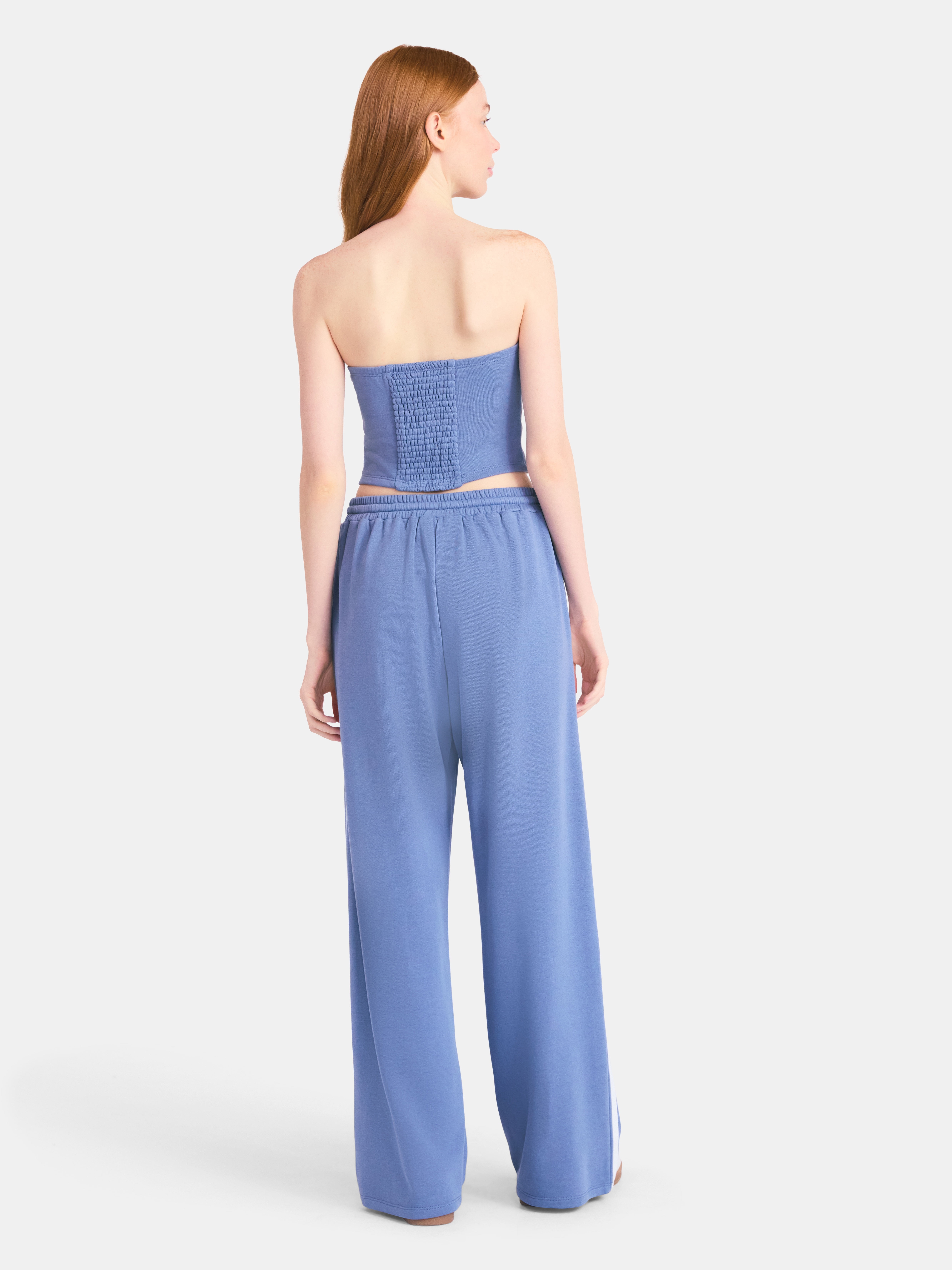 No Boundaries French Terry Tube Top and Pants Set, 2-Piece, Women's