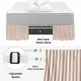 thumbnail image 5 of Red Ticking Stripe Bed Skirt King Size 18 Inch Drop, Minimalist Vertical Lines Khaki Adjustable Elastic Dust Ruffles Bedskirt for King Bed Wrap Around Pleated Mattress Frame Cover, 5 of 9
