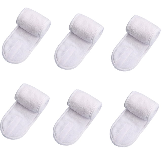 6PCSSpaFacialHeadbandMakeupHeadWrapAdjustableTowel