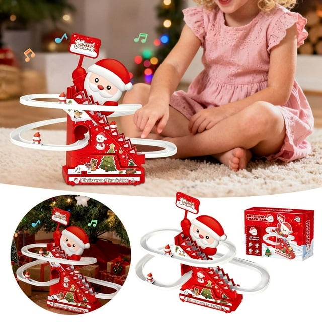 BotaniNest Santa Train With Track Novelty Animated Motion For Kids And Adults Festive Holiday And