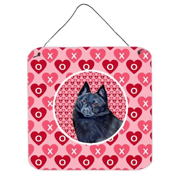 Schipperke Valentines Love And Hearts Aluminium Metal Wall Or Door Hanging Prints