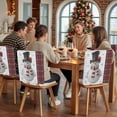 thumbnail image 5 of Christmas Snowman Chair Covers Set of 1 Red Plaid Cardinal Bird Snowflowers Wood Chair Back Covers Stretch Removable Washable Slipcovers Protector for Dining Room Kitchen Party Decor, 5 of 5