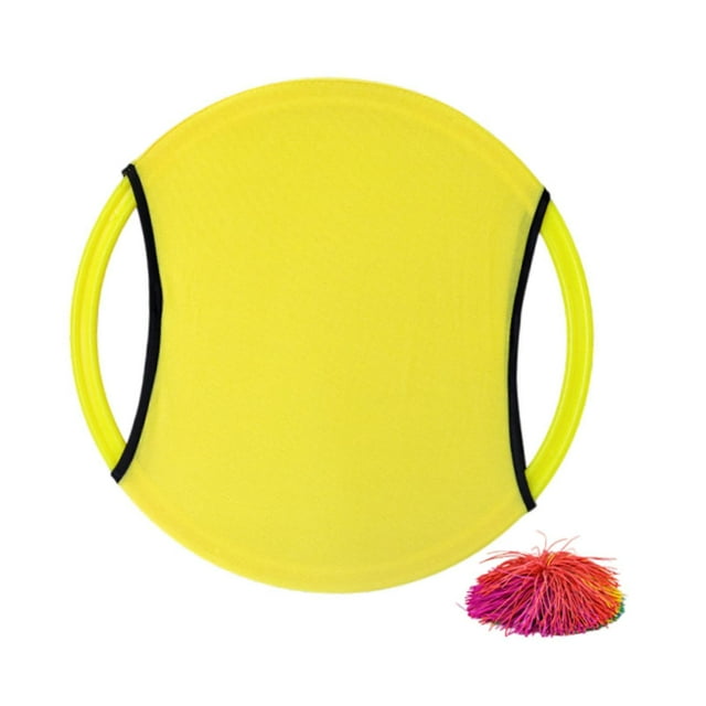 Almencla Bouncy Paddle Stringy Ball Beach Sensory Activity Trampoline Paddle Ball Set Yellow