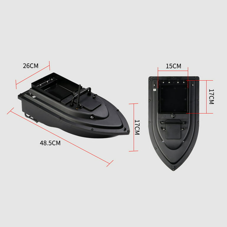 Moobody RC Fishing Bait Boat RC Boat Fish Finder 0.75kg Loading 500M Remote Control Double Motor Night Light 12000mAh Large Capacity Battery, Size: US