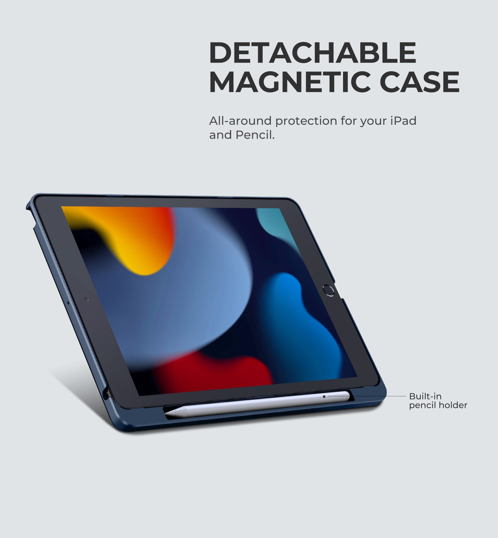 Dexnor for iPad 9th Generation Case with Keyboard Floating Cantilever Magnetic Stand Multi-touch Trackpad Backlit Pencil Holder Magic Style Keyboard Case for iPad 9th/8th/7th Gen 10.2 inch, Blue