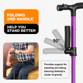 thumbnail image 6 of KEKOY Folding Walking Cane for Seniors Men Women with Light and Quad Base Purple, 6 of 9