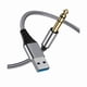 thumbnail image 1 of wonima11 USB to 6.35mm 1/4 inch TRS Audio Stereo Cable 6.6FT,USB-A to 1/4 Audio Adapter Aux Jack Stereo Cable for Laptop, WindowsAmplifier, Mixer, Home Theater, Speaker ect, 1 of 1