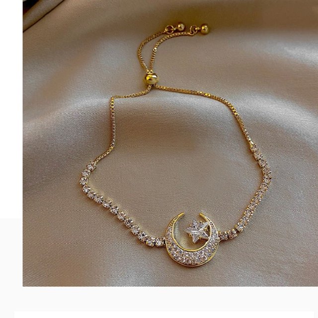 Pulseras coreanas elegantes con incrustaciones de diamantes de imitación, pulsera con dije de flor de Color dorado para mujer, accesorios de joyería de moda, regalos de fiesta Dengxun unisex