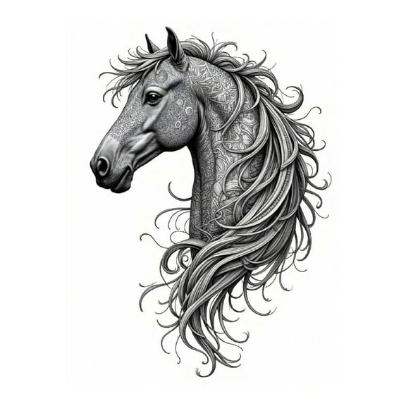 Diamond Art Kits for Adults - 5d Artistic Horse Head Detailed Sketch Diamond Painting for Adults, Diamond Art for Adults Beginners, Diamond Painting Kits for Adults for Home Wall Decor